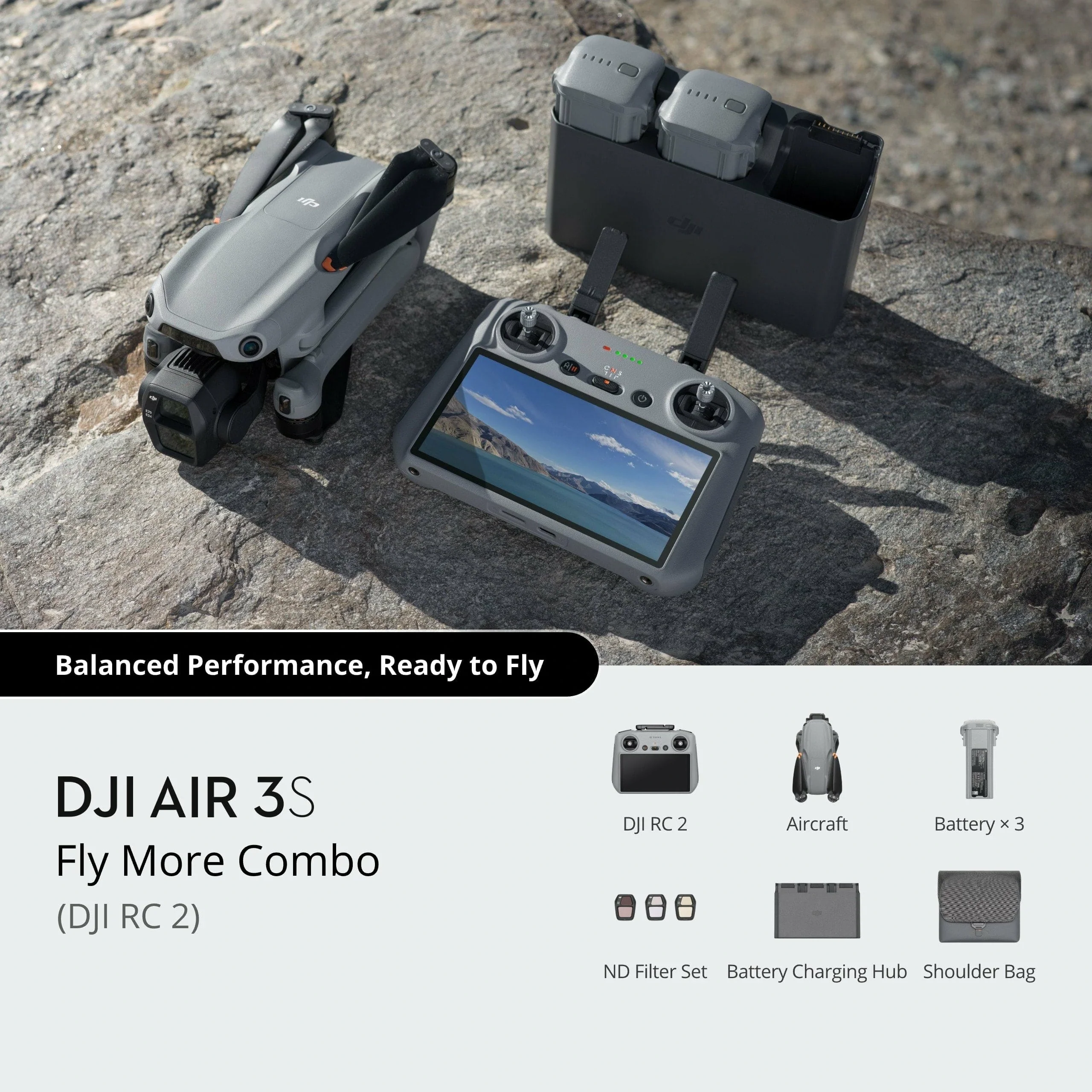 DJI Air 3S Fly More Combo (DJI RC 2) (Refurbished Unit) - Image 3